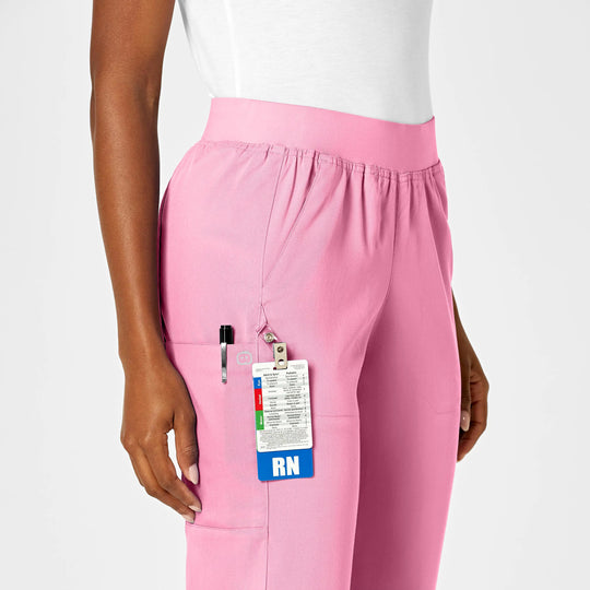 Wink Scrubs Women's Knit Waist Cargo Scrub Pant Pink Blossom | scrub-supply.com