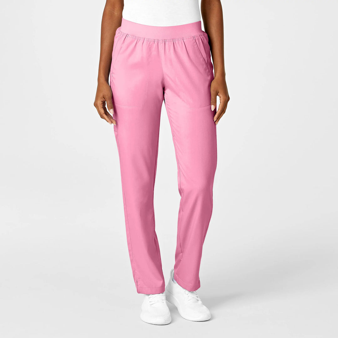 Wink Scrubs Women's Knit Waist Cargo Scrub Pant Pink Blossom | scrub-supply.com