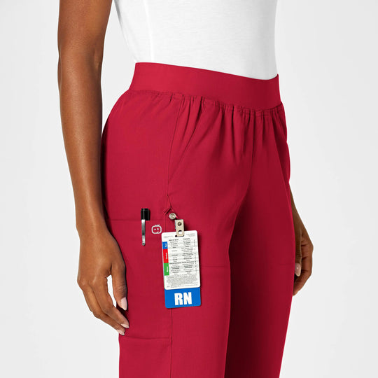Wink Scrubs Women's Knit Waist Cargo Scrub Pant Red | scrub-supply.com