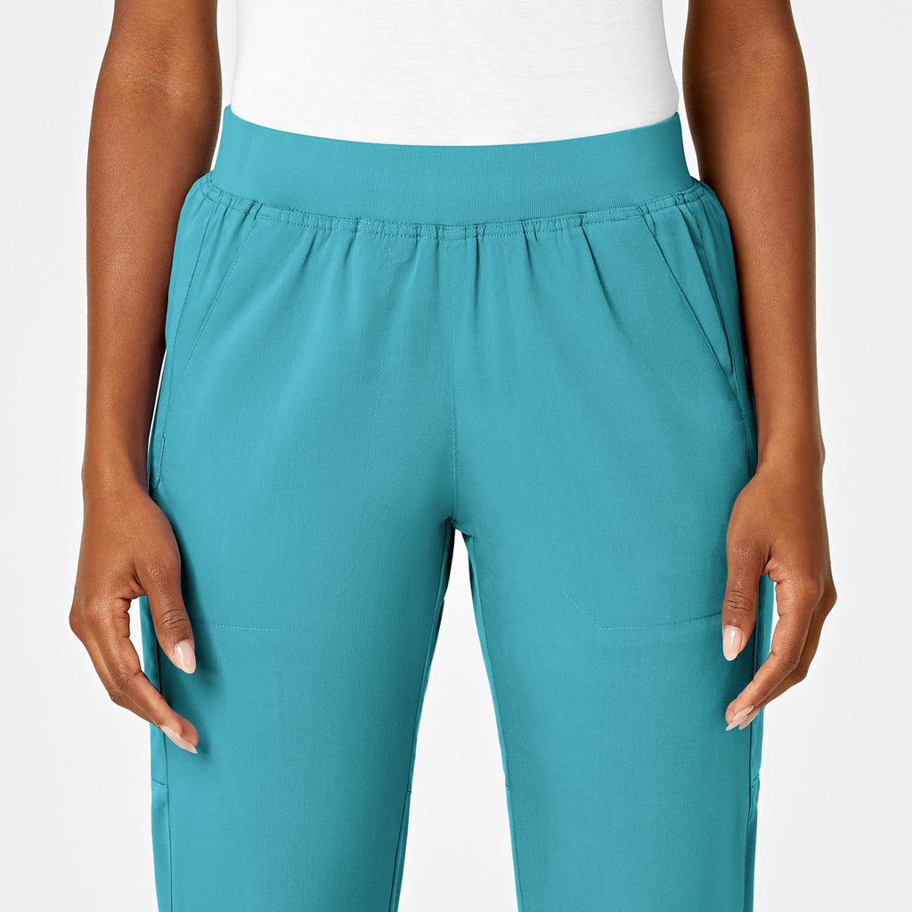 Wink Scrubs Women's Knit Waist Cargo Scrub Pant Teal | scrub-supply.com