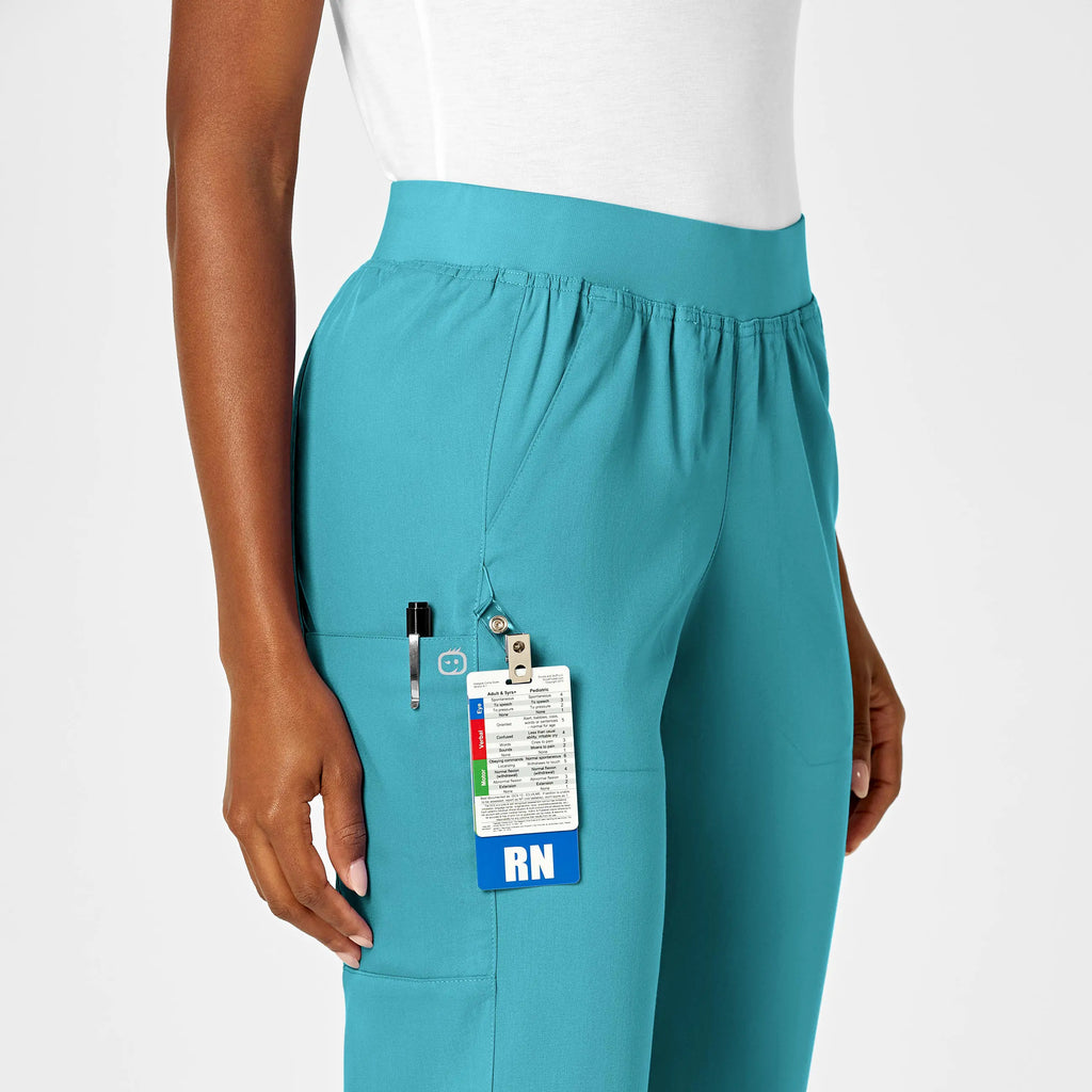 Wink Scrubs Women's Knit Waist Cargo Scrub Pant Teal | scrub-supply.com