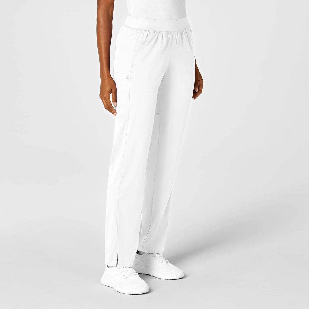 Wink Scrubs Women's Knit Waist Cargo Scrub Pant White | scrub-supply.com