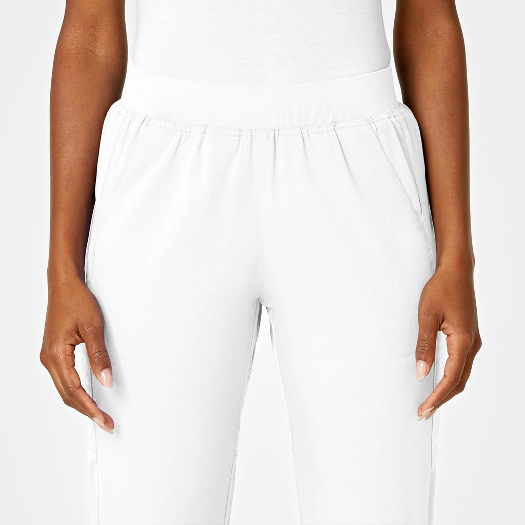 Wink Scrubs Women's Knit Waist Cargo Scrub Pant White | scrub-supply.com