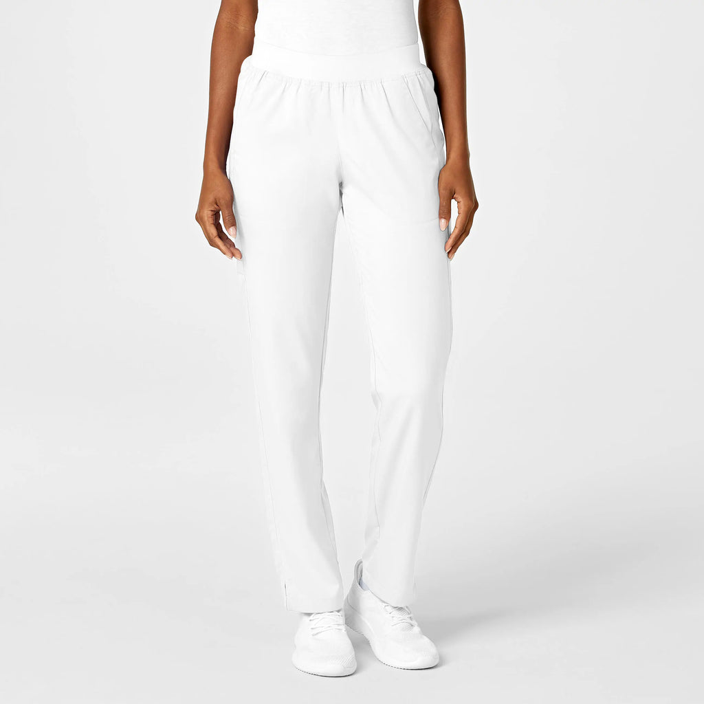 Wink Scrubs Women's Knit Waist Cargo Scrub Pant White | scrub-supply.com