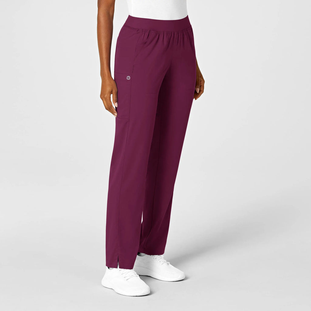 Wink Scrubs Women's Knit Waist Cargo Scrub Pant Wine | scrub-supply.com