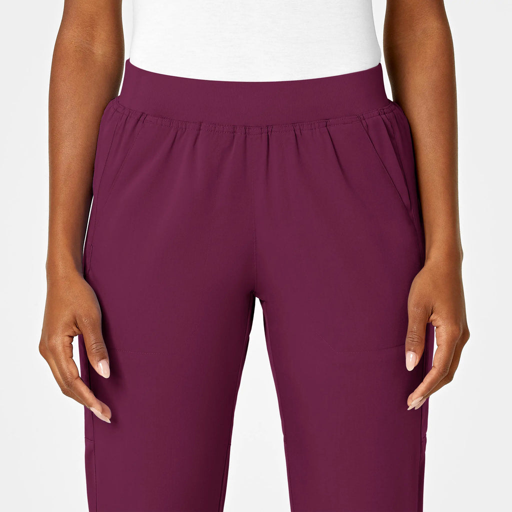 Wink Scrubs Women's Knit Waist Cargo Scrub Pant Wine | scrub-supply.com