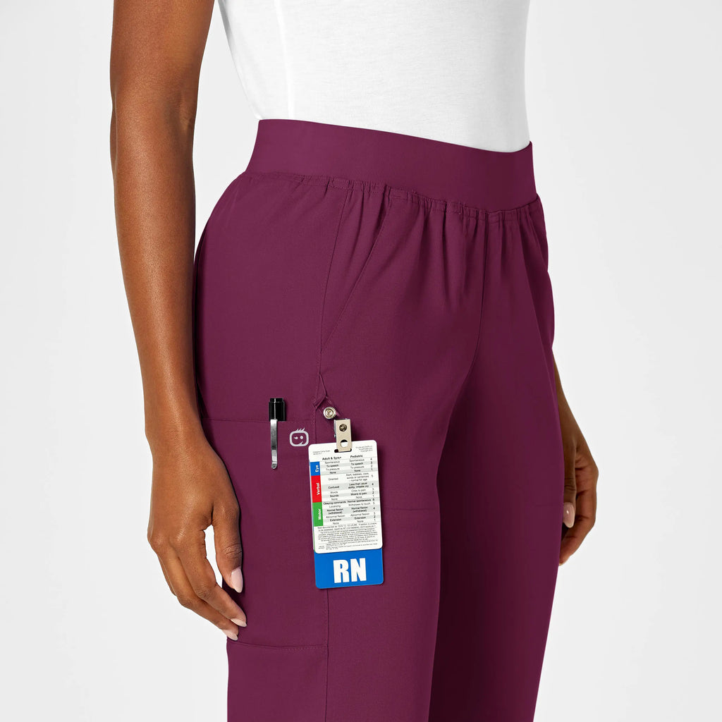 Wink Scrubs Women's Knit Waist Cargo Scrub Pant Wine | scrub-supply.com