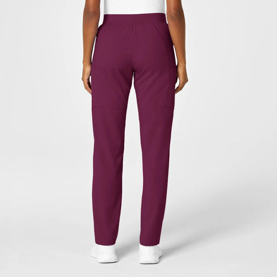Wink Scrubs Women's Knit Waist Cargo Scrub Pant Wine | scrub-supply.com
