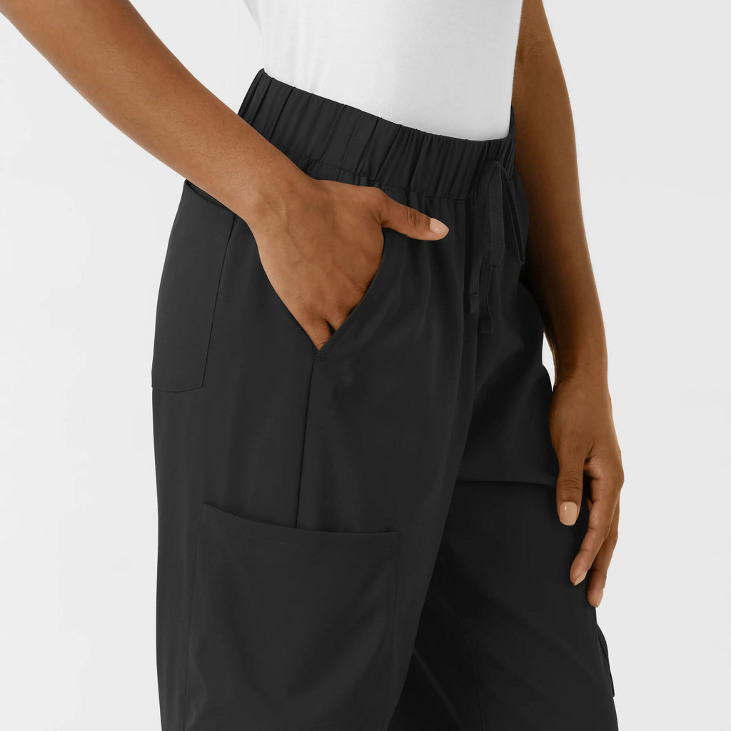 Wink Scrubs Women's Classic Wide Leg Cargo Scrub Pant Black | scrub-supply.com