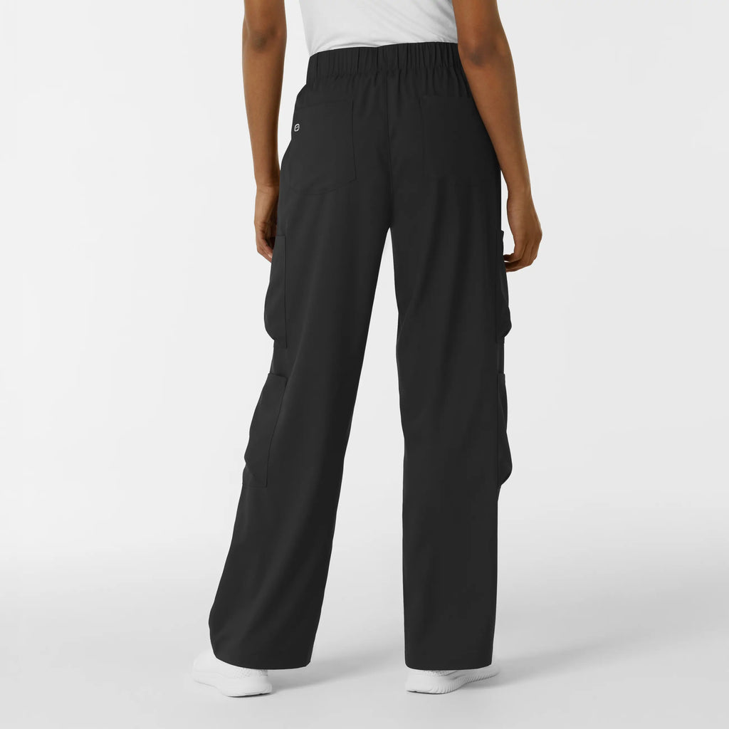 Wink Scrubs Women's Classic Wide Leg Cargo Scrub Pant Black | scrub-supply.com