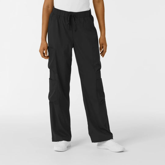 Wink Scrubs Women's Classic Wide Leg Cargo Scrub Pant Black | scrub-supply.com