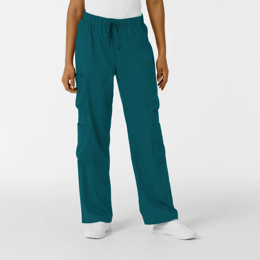 Wink Scrubs Women's Classic Wide Leg Cargo Scrub Pant Caribbean Blue | scrub-supply.com