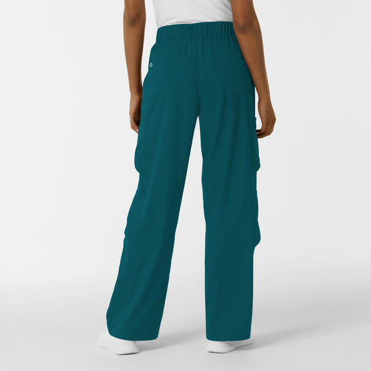 Wink Scrubs Women's Classic Wide Leg Cargo Scrub Pant Caribbean Blue | scrub-supply.com