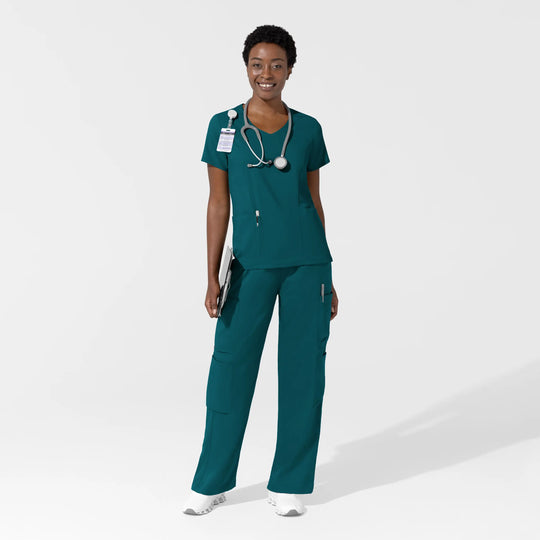 Wink Scrubs Women's Classic Wide Leg Cargo Scrub Pant Caribbean Blue | scrub-supply.com