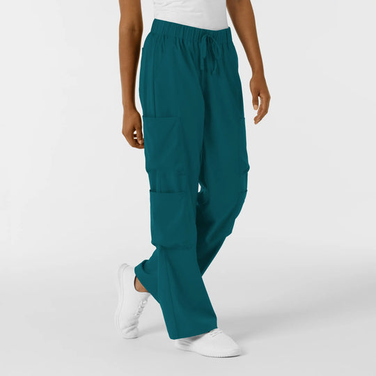 Wink Scrubs Women's Classic Wide Leg Cargo Scrub Pant Caribbean Blue | scrub-supply.com