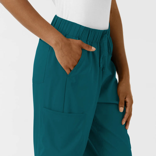 Wink Scrubs Women's Classic Wide Leg Cargo Scrub Pant Caribbean Blue | scrub-supply.com