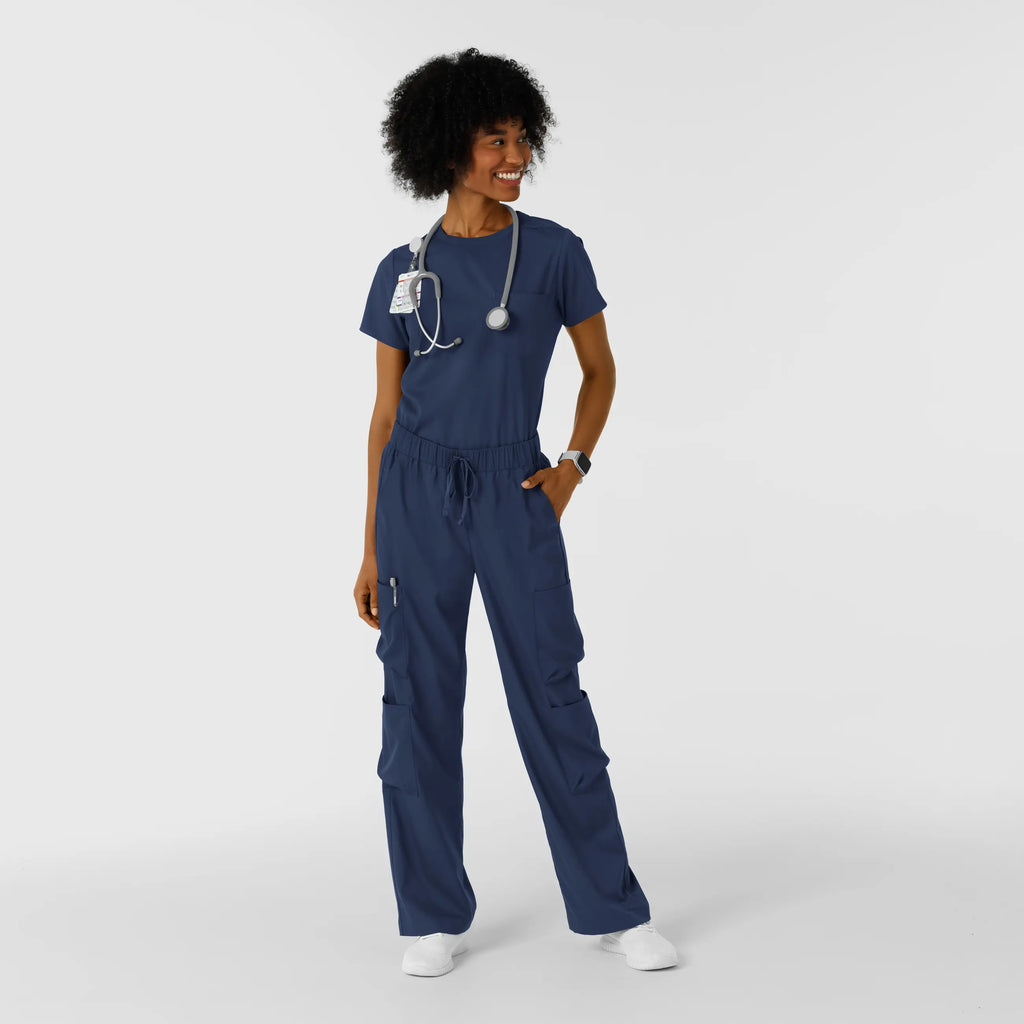 Wink Scrubs Women's Classic Wide Leg Cargo Scrub Pant Navy | scrub-supply.com