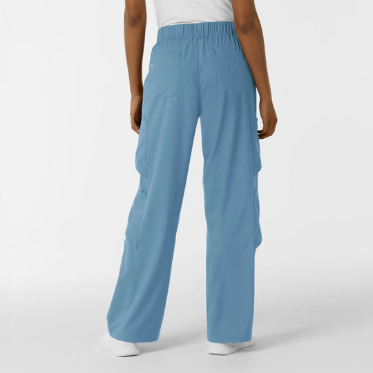 Wink Scrubs Women's Classic Wide Leg Cargo Scrub Pant Pacific Blue | scrub-supply.com