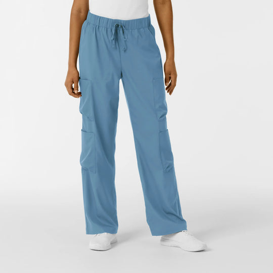 Wink Scrubs Women's Classic Wide Leg Cargo Scrub Pant Pacific Blue | scrub-supply.com