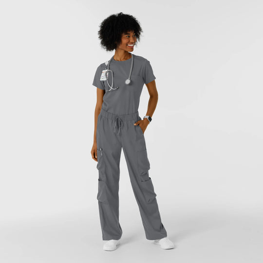 Wink Scrubs Women's Classic Wide Leg Cargo Scrub Pant Pewter | scrub-supply.com