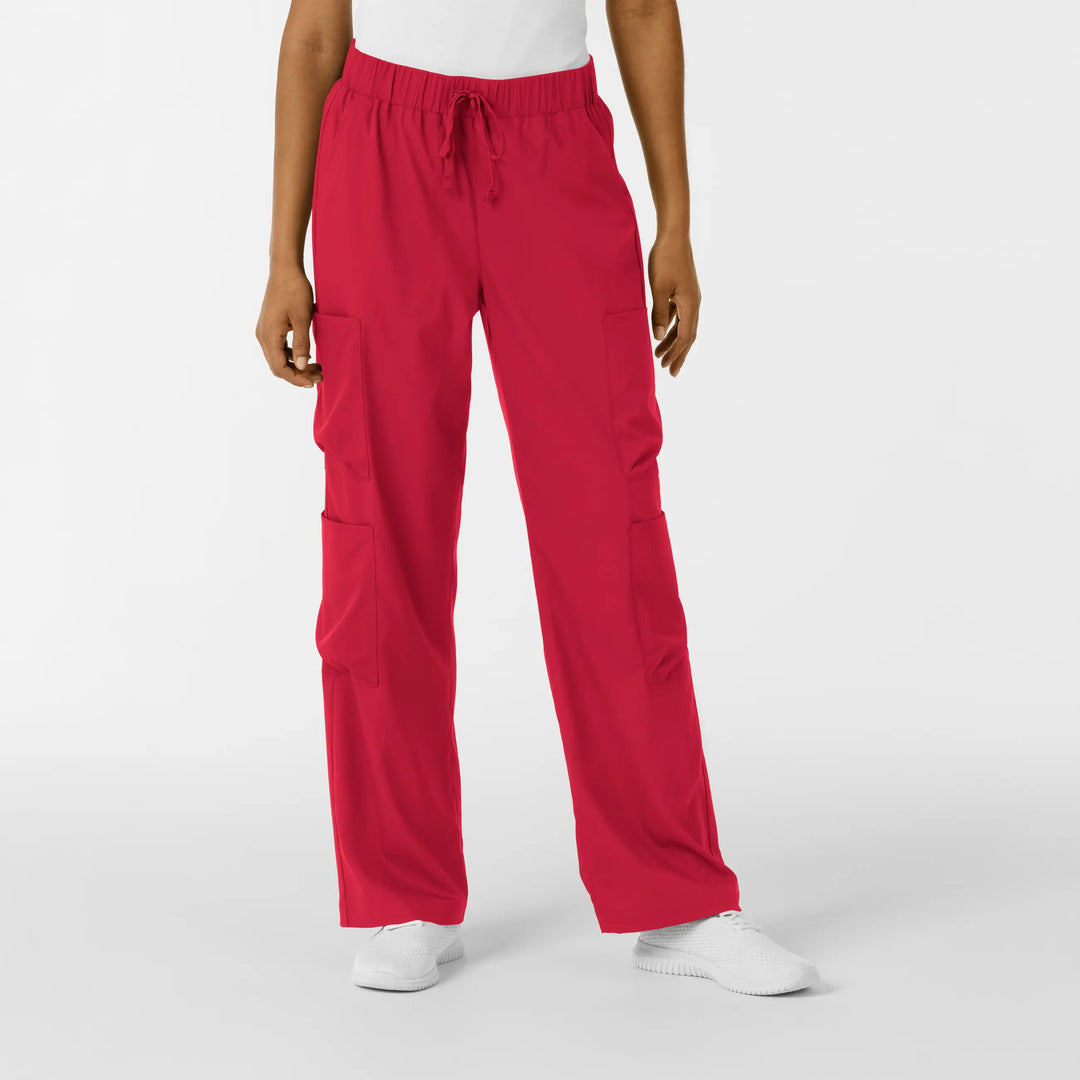Wink Scrubs Women's Classic Wide Leg Cargo Scrub Pant Red | scrub-supply.com