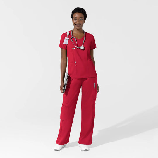 Wink Scrubs Women's Classic Wide Leg Cargo Scrub Pant Red | scrub-supply.com