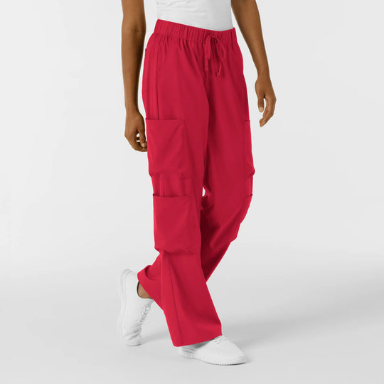 Wink Scrubs Women's Classic Wide Leg Cargo Scrub Pant Red | scrub-supply.com