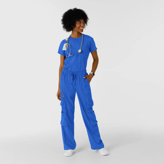 Wink Scrubs Women's Classic Wide Leg Cargo Scrub Pant Royal Blue | scrub-supply.com