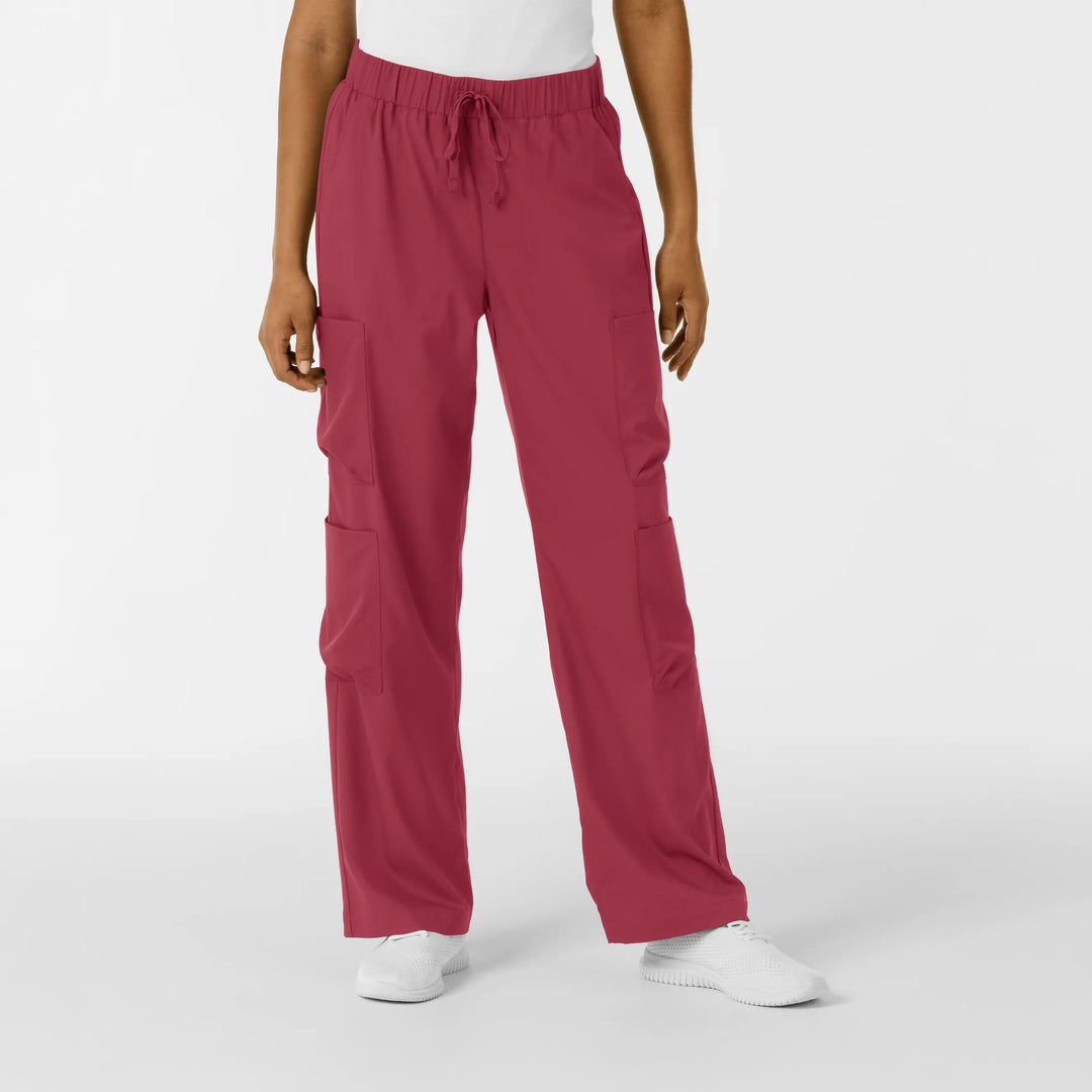 Wink Scrubs Women's Classic Wide Leg Cargo Scrub Pant Ruby | scrub-supply.com