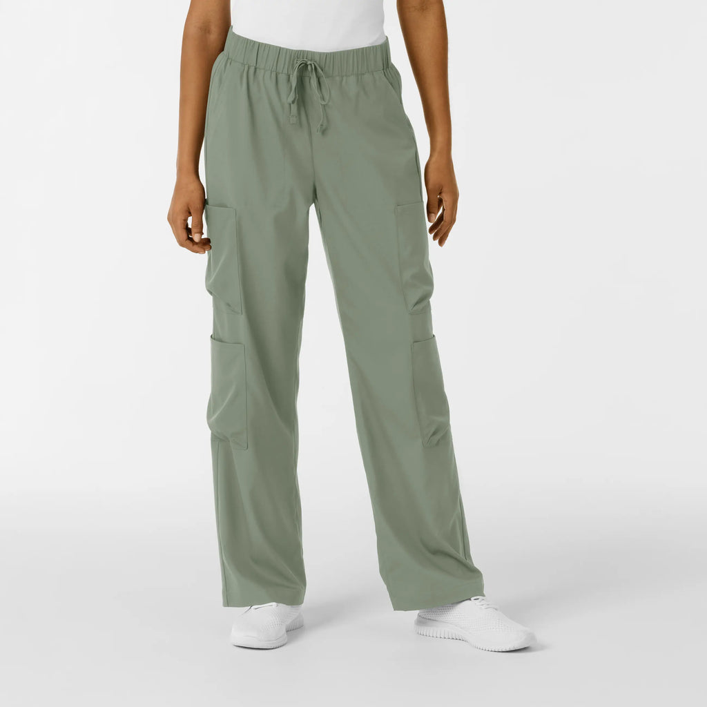 Wink Scrubs Women's Classic Wide Leg Cargo Scrub Pant Sage | scrub-supply.com
