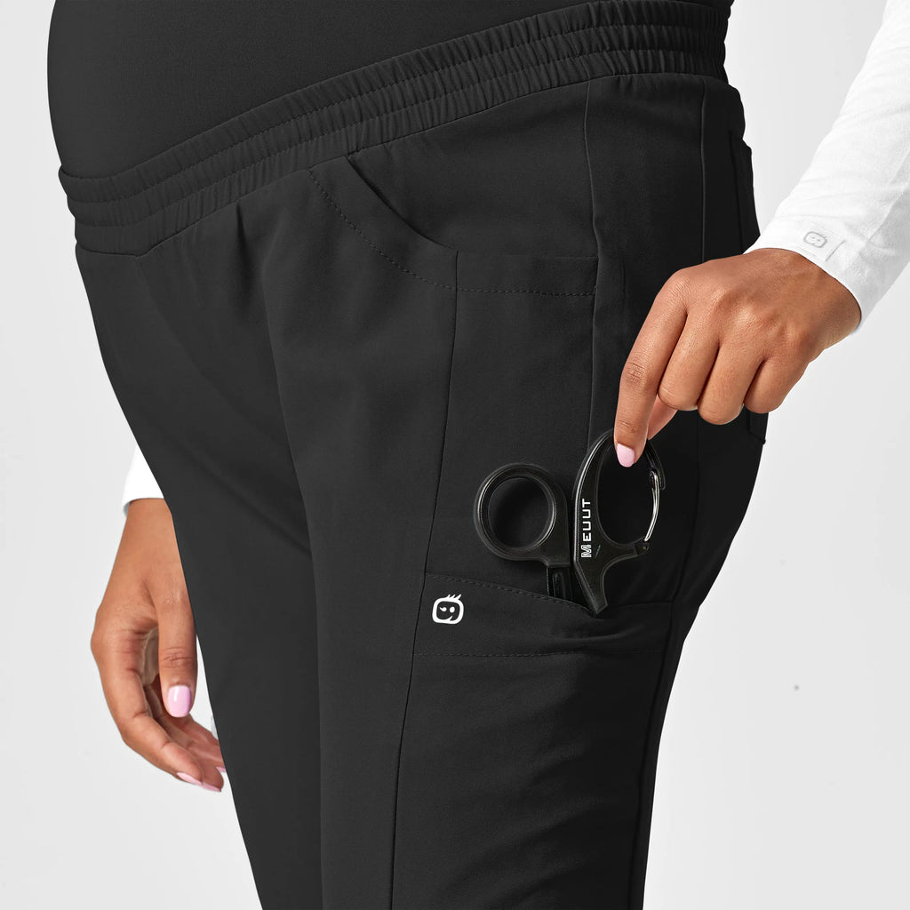 Wink Scrubs Maternity Jogger Scrub Pant Black | scrub-supply.com