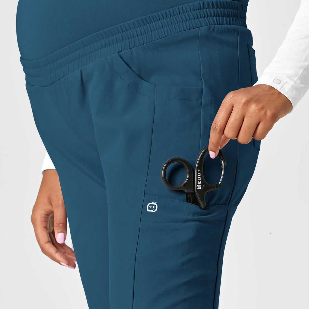 Wink Scrubs Maternity Jogger Scrub Pant Caribbean Blue | scrub-supply.com