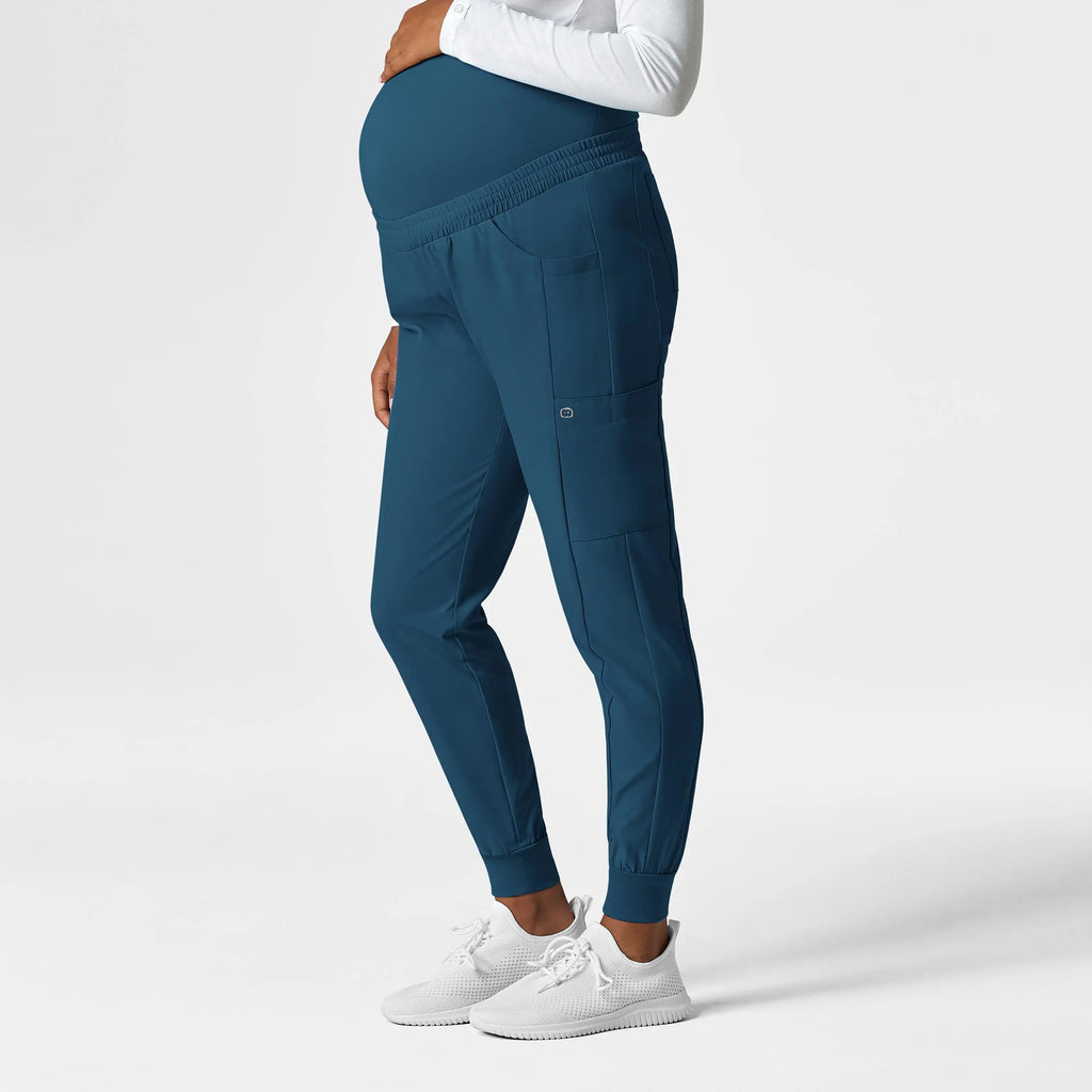 Wink Scrubs Maternity Jogger Scrub Pant Caribbean Blue | scrub-supply.com