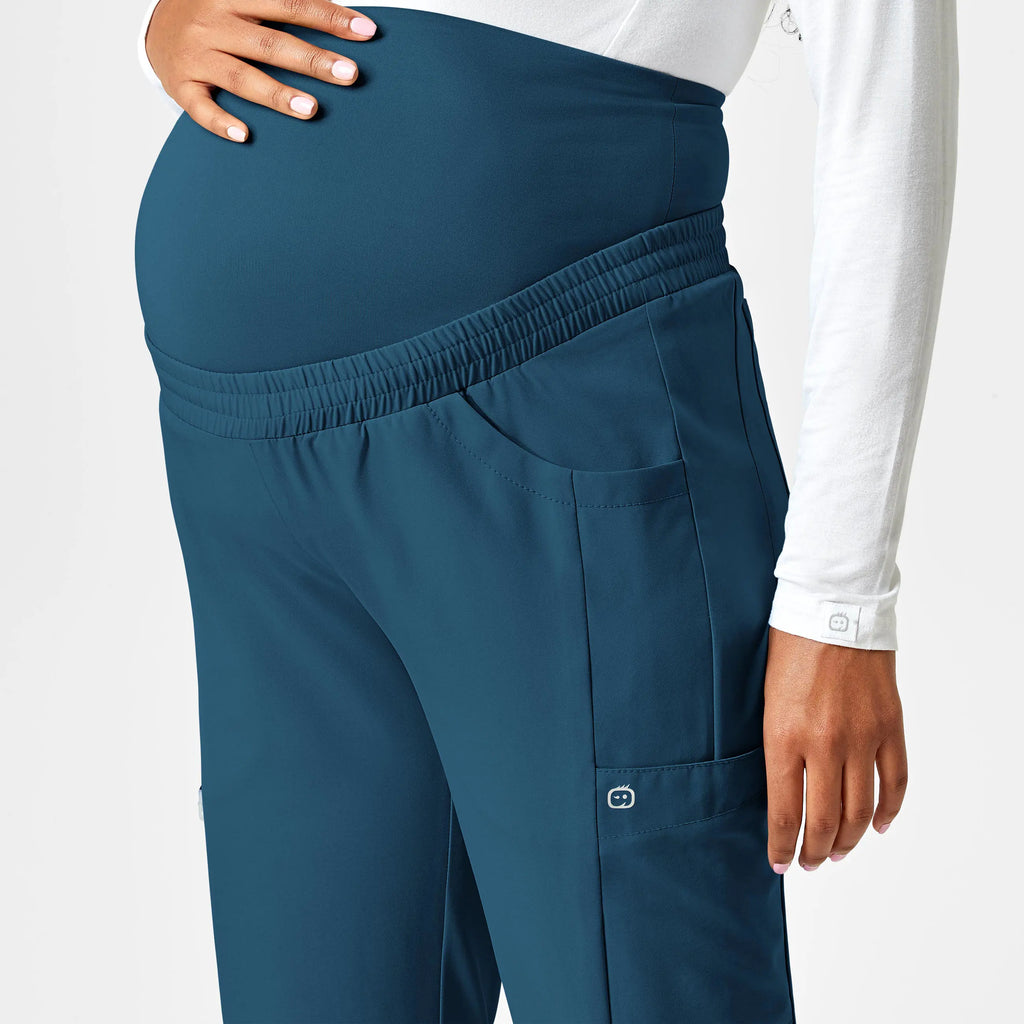 Wink Scrubs Maternity Jogger Scrub Pant Caribbean Blue | scrub-supply.com