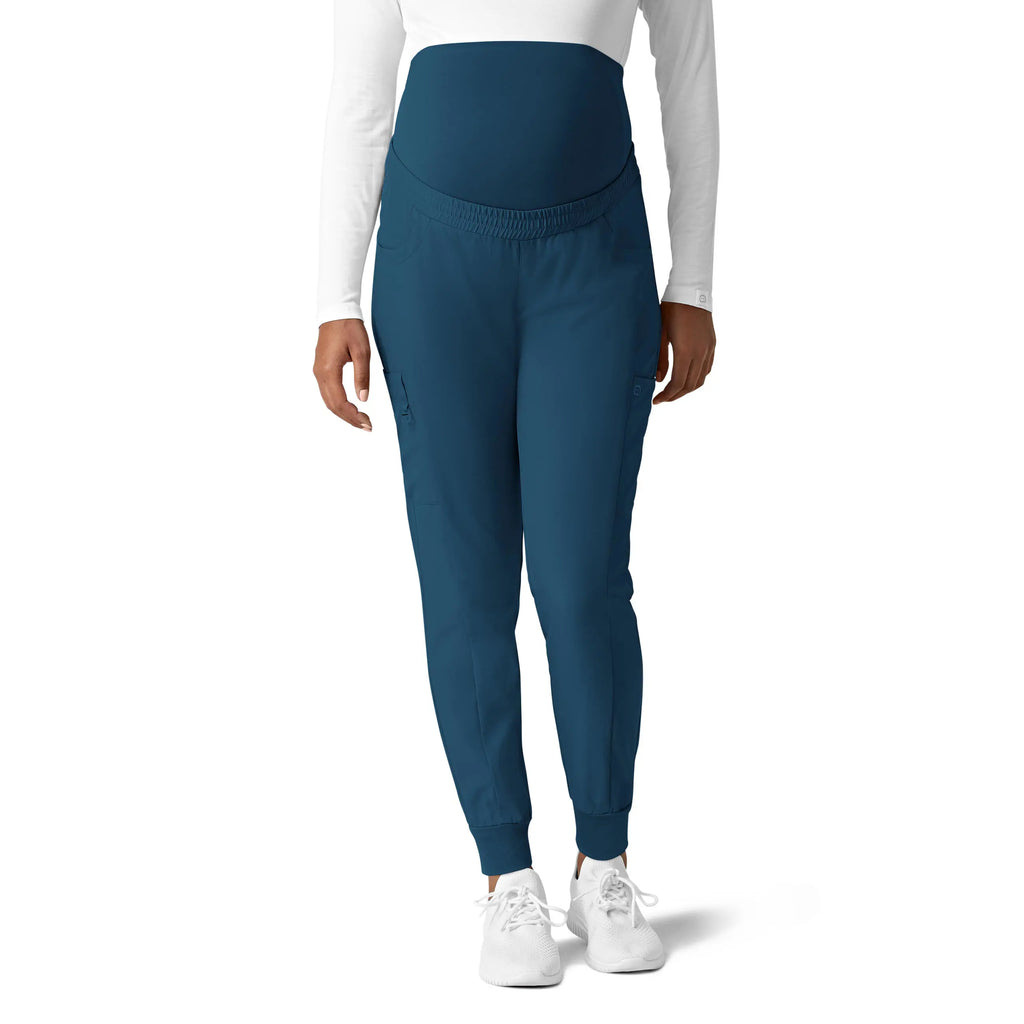 Wink Scrubs Maternity Jogger Scrub Pant Caribbean Blue | scrub-supply.com