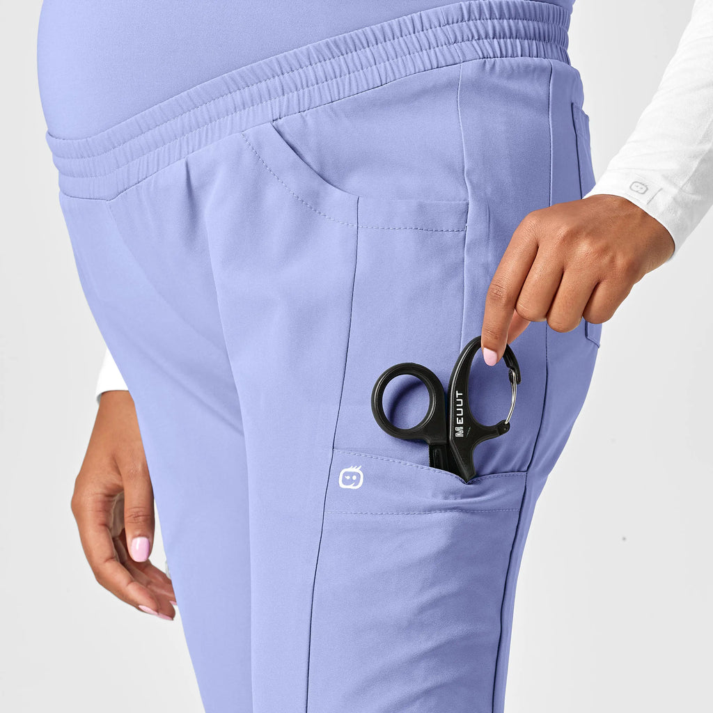 Wink Scrubs Maternity Jogger Scrub Pant Ceil Blue | scrub-supply.com