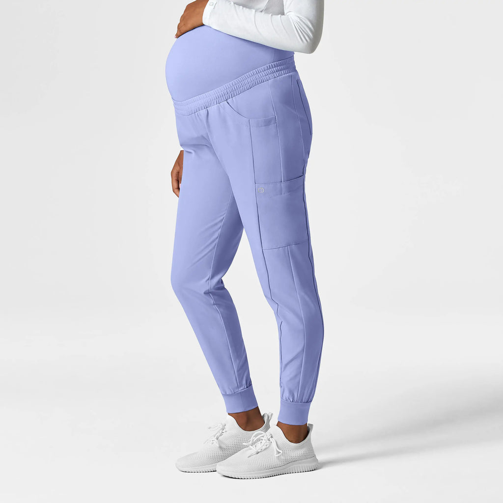 Wink Scrubs Maternity Jogger Scrub Pant Ceil Blue | scrub-supply.com