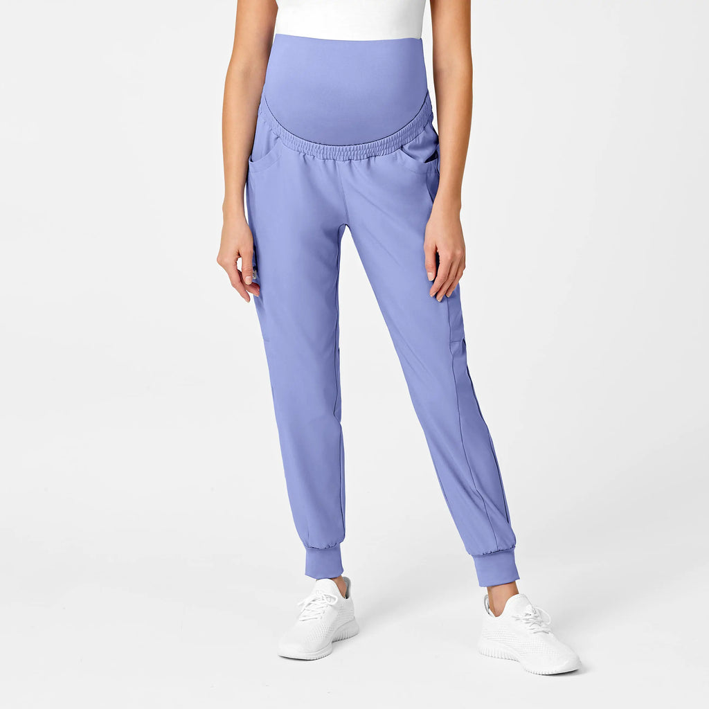 Wink Scrubs Maternity Jogger Scrub Pant Ceil Blue | scrub-supply.com