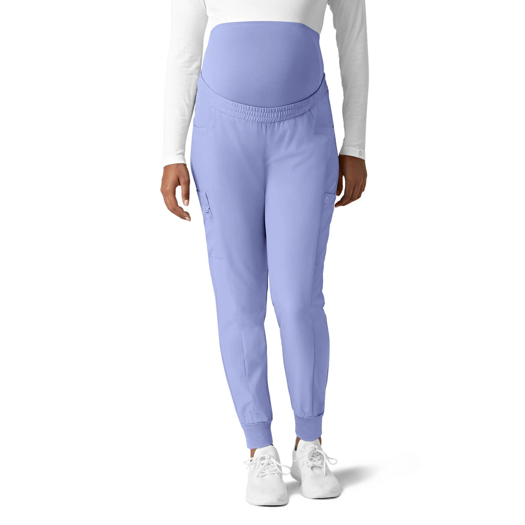 Wink Scrubs Maternity Jogger Scrub Pant Ceil Blue | scrub-supply.com