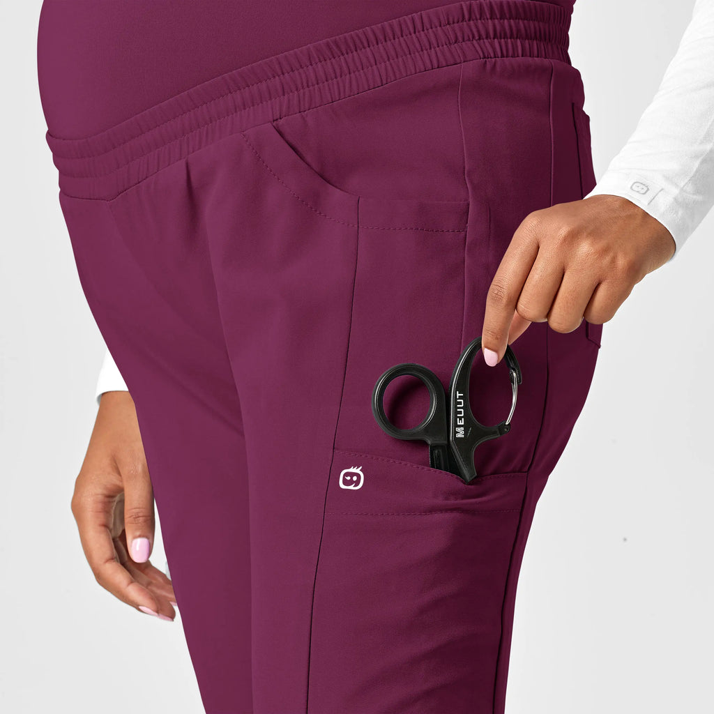 Wink Scrubs Maternity Jogger Scrub Pant Wine | scrub-supply.com