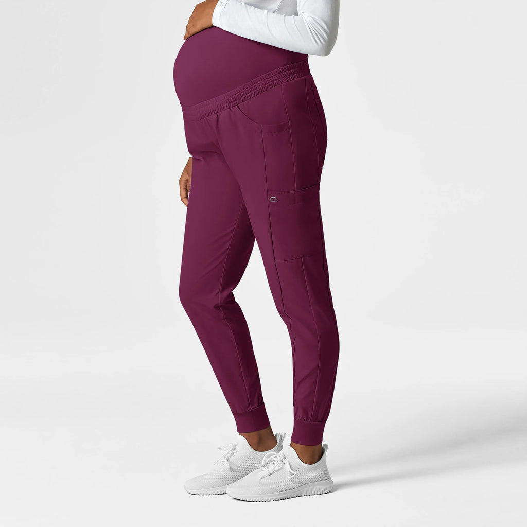 Wink Scrubs Maternity Jogger Scrub Pant Wine | scrub-supply.com