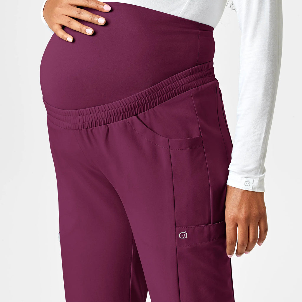 Wink Scrubs Maternity Jogger Scrub Pant Wine | scrub-supply.com