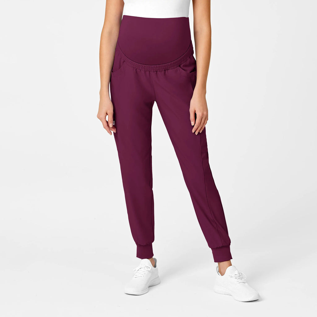 Wink Scrubs Maternity Jogger Scrub Pant Wine | scrub-supply.com