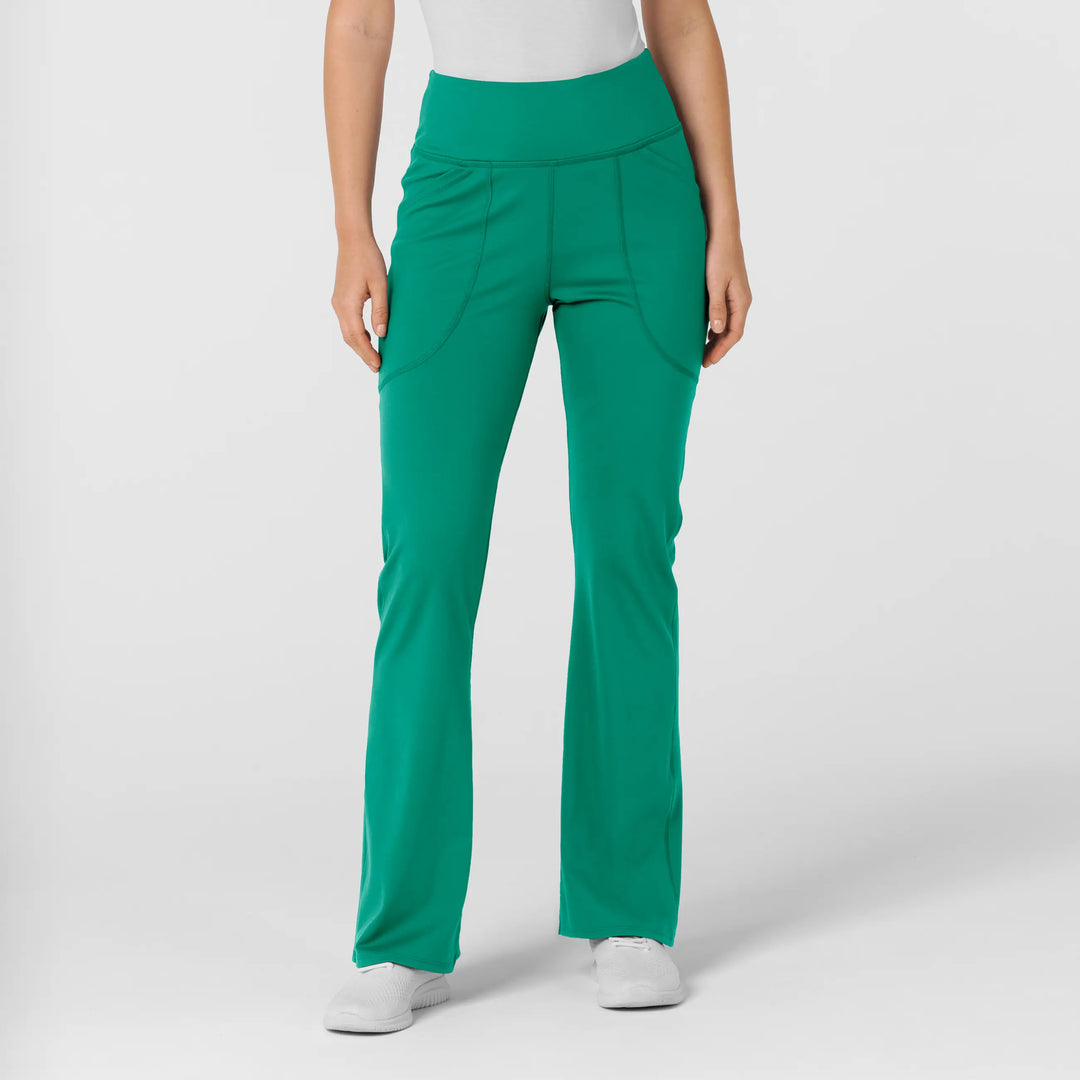 Wink Scrubs Women's Knit Flare Yoga Scrub Pant Bahama Breeze | scrub-supply.com