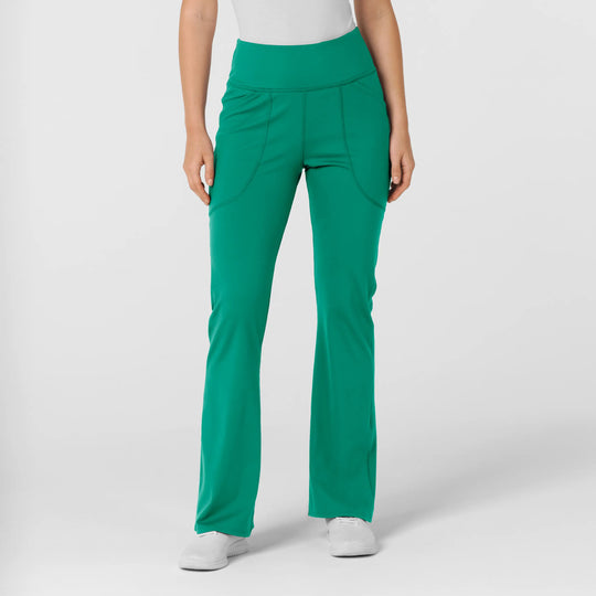 Wink Scrubs Women's Knit Flare Yoga Scrub Pant Bahama Breeze | scrub-supply.com