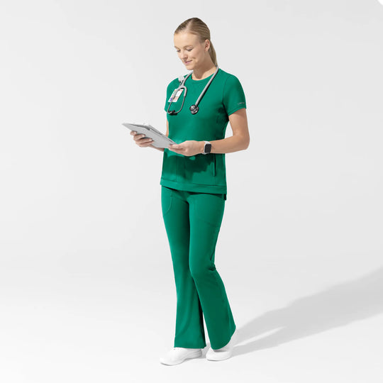 Wink Scrubs Women's Knit Flare Yoga Scrub Pant Bahama Breeze | scrub-supply.com