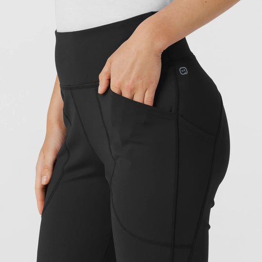 Wink Scrubs Women's Knit Flare Yoga Scrub Pant Black | scrub-supply.com