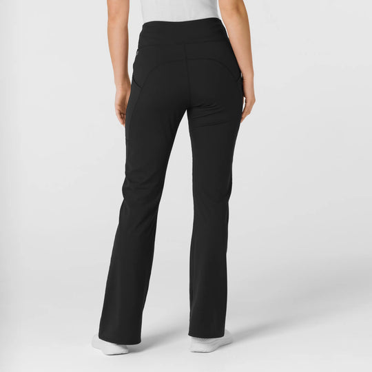 Wink Scrubs Women's Knit Flare Yoga Scrub Pant Black | scrub-supply.com