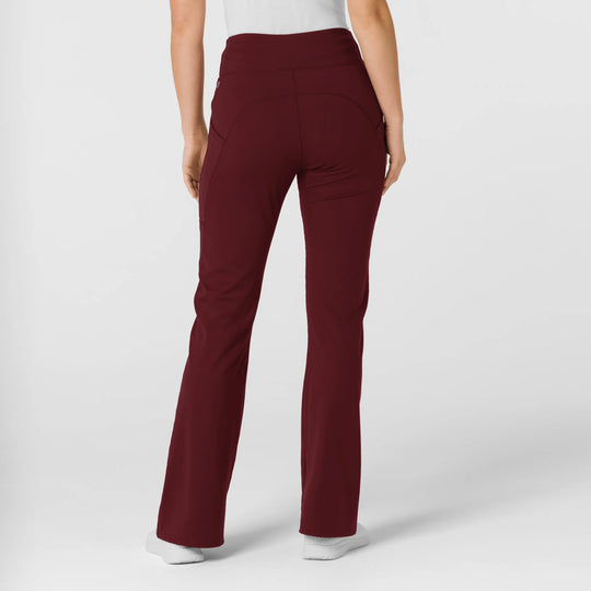 Wink Scrubs Women's Knit Flare Yoga Scrub Pant Burgundy | scrub-supply.com