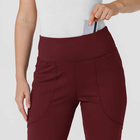 Wink Scrubs Women's Knit Flare Yoga Scrub Pant Burgundy | scrub-supply.com